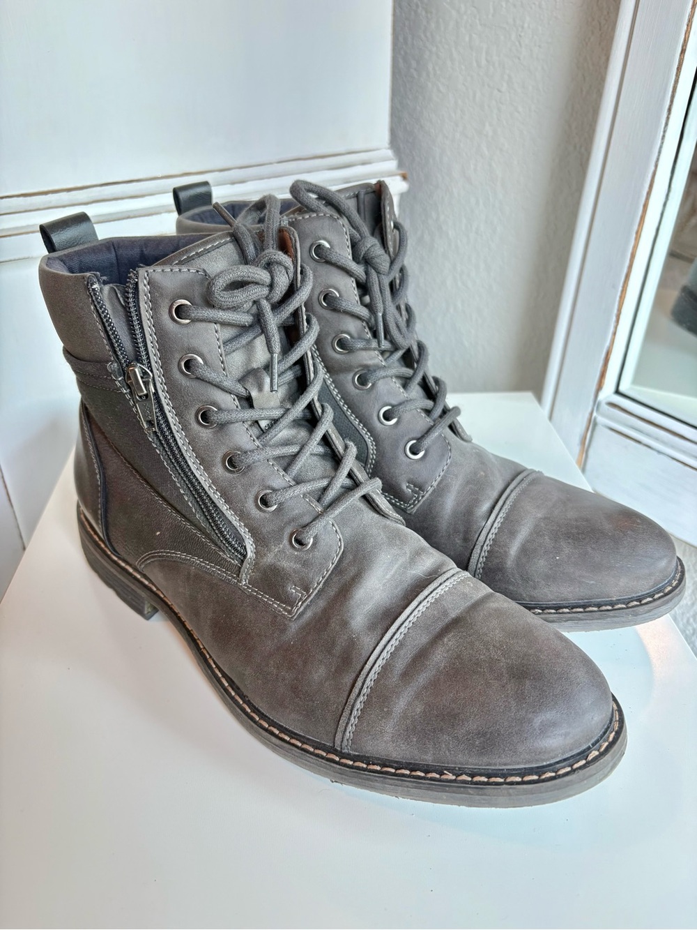 Ethan Men’s Ankle Boots - Grey - Size 10.5